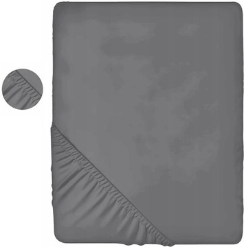 Prześcieradło z gumką czarne 160 x 200 cm z kieszeniami głębokie 30 cm