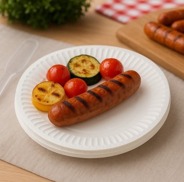 Talerze papierowe jednorazowe 15 cm EKO talerzyki deserowe na grilla 100szt