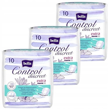 Wkładki urologiczne Bella Control Discreet Extra 10 szt x 3