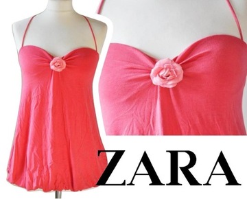 ZARA boska BOMBKA tunika SUKIENKA malinowa M/L