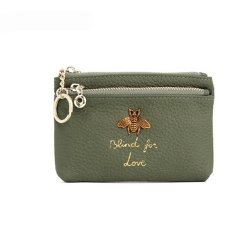 Fashion Coin Purse Ladies Real Leather Wallets Coin Pouch with Zipper