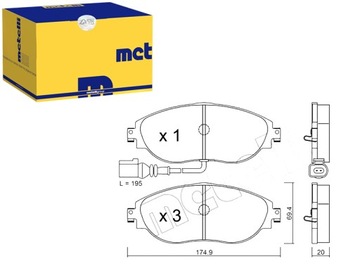 KOMPLET KLOCKÓW HAMULCOWYCH METELLI 7N0698151B 3C0