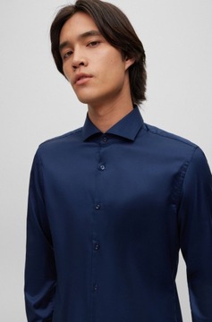 Koszula Elegancka Hugo z bawełny niebieska 38