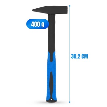 Слесарный молоток 400 г Плотницкий молоток Ручка из стекловолокна Конструкционная сталь