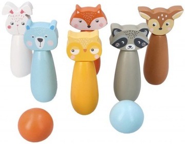 ADAM TOYS KRĘGLE DLA DZIECI DREWNIANE ZWIERZĄTKA