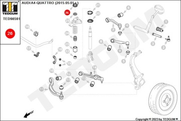 КРЕПЛЕНИЕ ПЕРЕДНЕГО АМОРТИЗАТОРА ЛЕВОЕ ПРАВОЕ AUDI A4 QUATTRO A5 QUATTRO