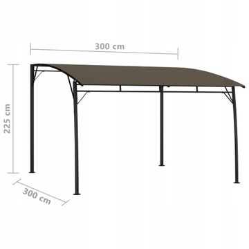 vidaXL Garden Canopy 3 x 3 x 2,55 м, темно-серый