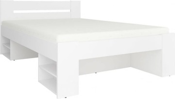 Łóżko Białe 140x200 Dwuosobowe Podwójne Nepo