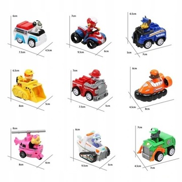 PAW PATROL 9 УПРАВЛЯЕМЫХ АВТОМОБИЛЕЙ +9 ФИГУРОК РАЙДЕР СОБАКИ НАБОР МАШИНКИ ТРАНСПОРТ