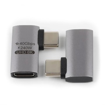 Adapter USB4 Thunderbolt 40Gb/s USB-C 240W 8K@60Hz lewy/prawy gniazdo wtyk