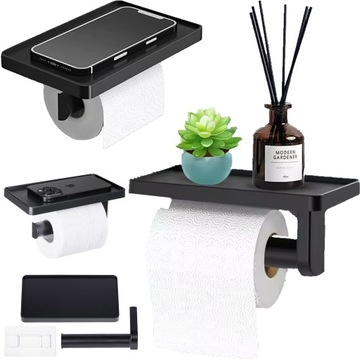 Держатель для туалетной бумаги с полкой, вешалка для ключей для телефона, самоклеящаяся