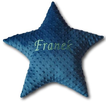 Подушка-звезда с именем, подарком, вышивкой звезд, очень мягкая и приятная.