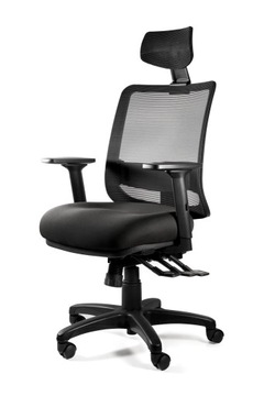 Krzesło SAGA PLUS Czarne Obrotowe Ergonomia 150kg
