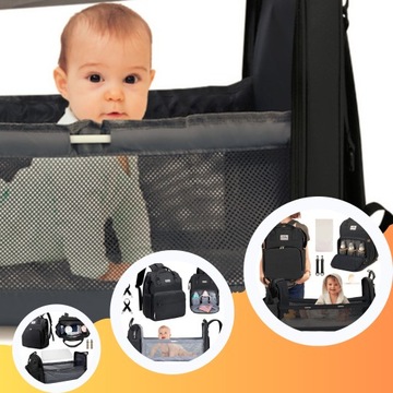 РЮКЗАК МАМА, СУМКА-ОРГАНИЗАТОР, пеленальный столик, КРОВАТЬ 5в1