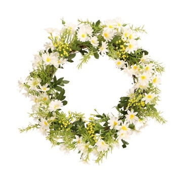 14-calowy wieniec Daisy, wieniec na drzwi wejściowe, biały