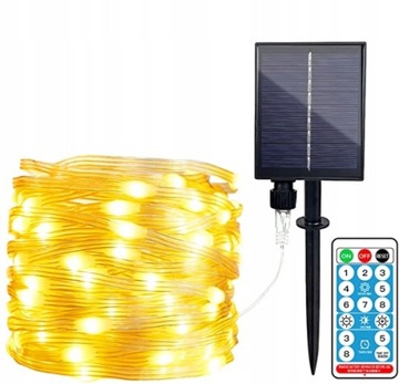 Lampki solarna wbijana paski sznurki LED 20m