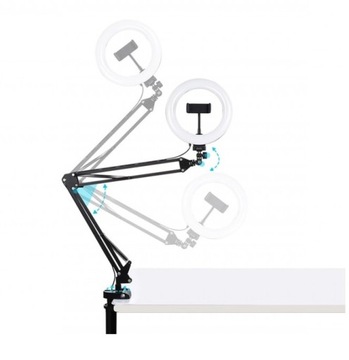 ЖИВАЯ СВЕТОДИОДНАЯ КОЛЬЦЕВАЯ ЛАМПА ДЛЯ СЕЛФИ + РЕГУЛИРУЕМЫЙ ШТАТИВ 89B 360 градусов