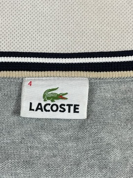 Lacoste sweterek v-neck męski logo unikat ideał L