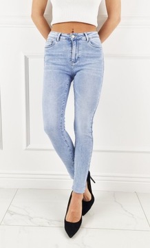 M. Sara - Premium City - Jeansy spodnie damskie Rurki Skinny - Blue