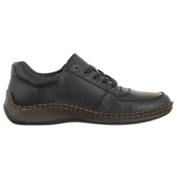 Buty Półbuty Casualowe Męskie Skórzane Rieker Czarne 05228-00 Black