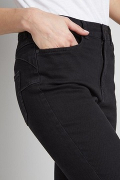 CZARNE SPODNIE JEANSY SKINNY DOPASOWANE KLASYCZNE BAWEŁNIANE WALLIS 48