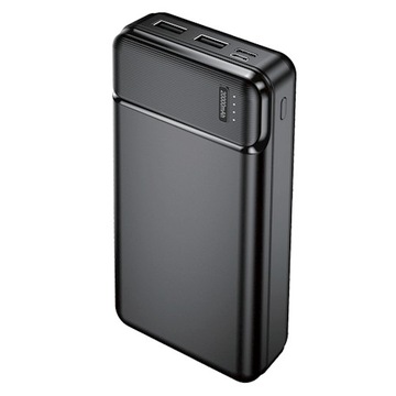 Super Power Bank 20 000 mAh Maxlife 2x USB + Kabel Ledowe Diody Czarny