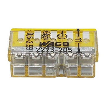 Быстроразъемный разъем для провода 5х0,5-2,5 мм2