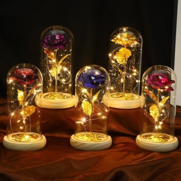 Роза вечности в стекле Подарок с гравировкой RED