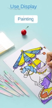 Сверкающие гелевые ручки 6 цветов, тонкие ручки с радужным градиентом для выделения