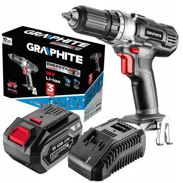 WKRĘTARKA WIERTARKA AKUMUL 18V LED GRAPHITE +6Ah