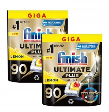 FINISH POWER ULTIMATE PLUS ALL IN ONE 180 SZT KAPSUŁKI DO ZMYWARKI - LEMON