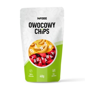 Owoce liofilizowane OWOCOWY CHIPS Banan-Truskawka 40g HiFOOD PRZEKĄSKA