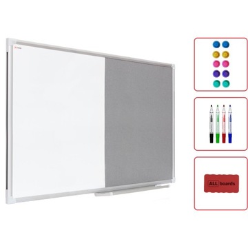 Tablica magnetyczno filcowa szara 120x90 COMBI