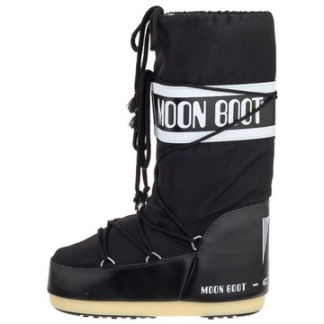 Buty Damskie Śniegowce Wysokie Moon Boot Nylon Czarne