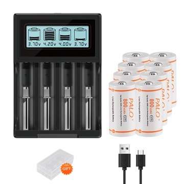 8 sztuk 3,7 V akumulator litowo-jonowy RCR123 16340 Baterie CR123A Bateria + ładowarka