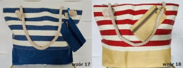 Torba Plażowa Pleciona Duża Różne Kolory