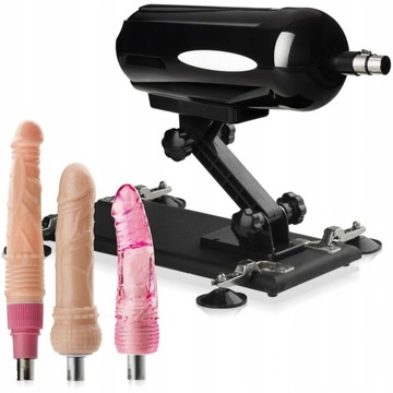 SEX MASZYNA 420 R/MIN ZESTAW 3x WIBRATOR DILDO