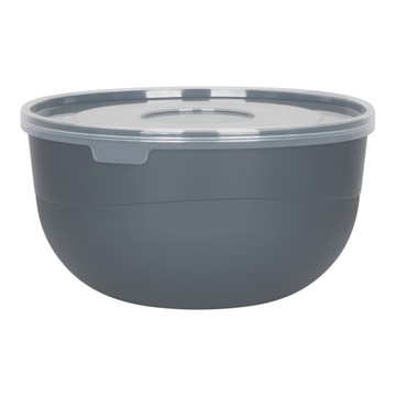 МИСКА КУХОННАЯ ПЛАСТИКОВАЯ ДЛЯ ЕДЫ С КРЫШКОЙ 1,2 Л 16 СМ С СЕРАЯ