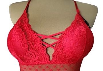 Body damskie koronka serduszka czerwone S/M