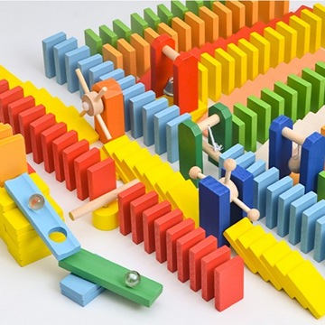 ДЕРЕВЯННЫЕ БЛОКИ ДОМИНО + ПРЕПЯТСТВИЯ + НАБОР ОГРОМНОЙ СУМКИ 1000 EL