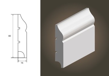 Listwa przypodłogowa MDF Atena 80 - 16x80 Lagrus