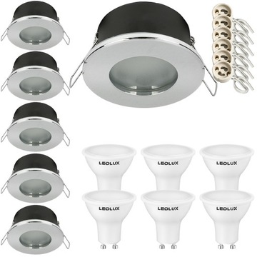 6x Oprawa hermetyczna IP44 +LED GU10 7,5W podbitka