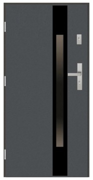 Drzwi zewnętrzne 68mm GI22 BLACK ANTRACYT 90 LEWE