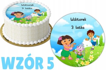 Opłatek z nadrukiem DORA POZNAJE ŚWIAT + IMIĘ