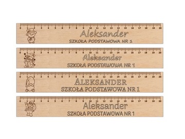 Linijka drewno PREZENT DLA UCZNIA ŚWIĘTA MIKOŁAJKI