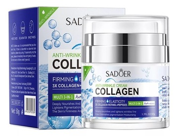 KREM DO TWARZY 3X KOLAGEN + RETINOL + PEPTYDY UJĘDRNIAJĄCY SADOER 50g.