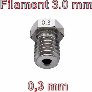 dysza drukarki 3D, 0,3mm. filament 3,0mm. - stal