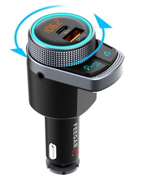 FM-передатчик Feegar Bluetooth QC 3.0 PD 38 Вт AUX