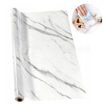 САМОКЛЕЯЩИЕСЯ ОБОИ БЕЛЫЙ МРАМОР БЕЛЫЕ МАСЛОНЕПРОНИЦАЕМЫЕ ВОДОНЕПРОНИЦАЕМЫЕ 60CMX5M