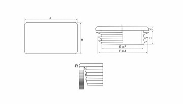 ВНУТРЕННЯЯ КРЫШКА ДЛЯ ПРОФИЛЯ 50х30 ЧЕРНАЯ 10 ШТ.